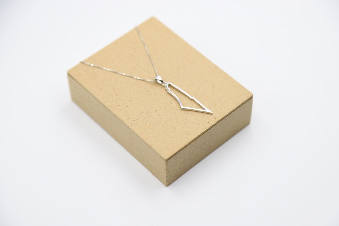 Palestine Map Hollow Silver Color Chain Unisex Necklace 44Cm J300020 main image 1