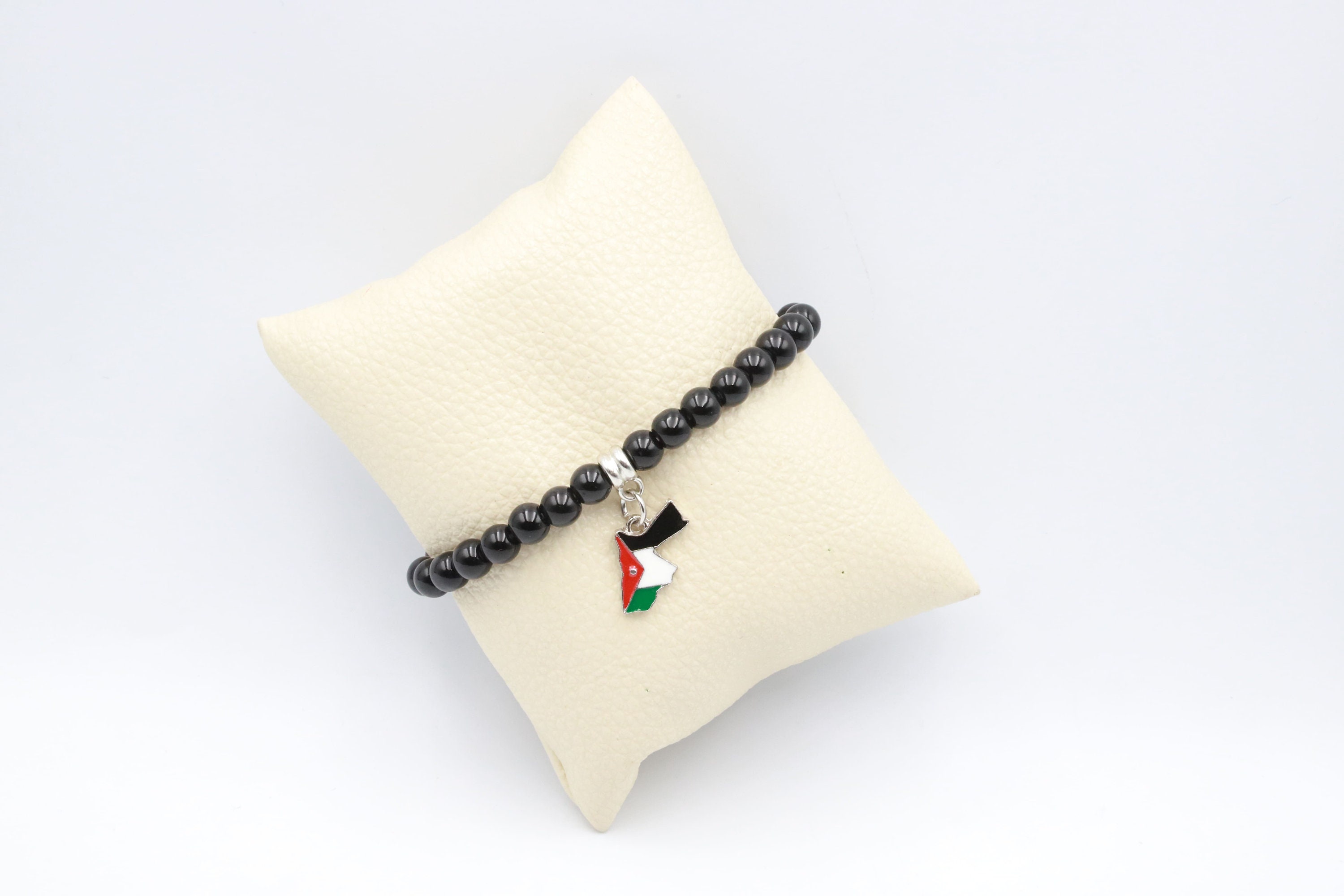 Jordan bracelet , Jordanian , Black Beaded bracelet , Men bracelet , Jordanian woman , Jordan , Jordan First , Jordan Map , Jordan Flag