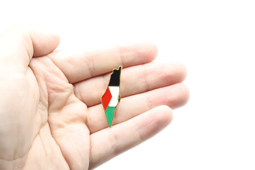Palestine Flag Pin Brooch Level Set Metal National Emblem Badge