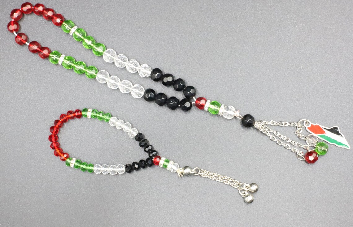 Handmade Crystal Prayer Beads Palestine Design Palestine - Etsy