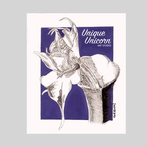 Datura Flower Purple Gouache Print