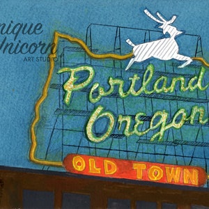 Portland Sign Old Town - Framed