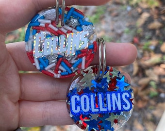 Fourth Of July Resin Pet Collar Tag • Resin Dog Tag