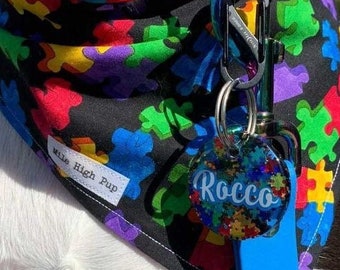 Jigsaw • Puzzle Resin Pet Collar Tag • Resin Dog Tag