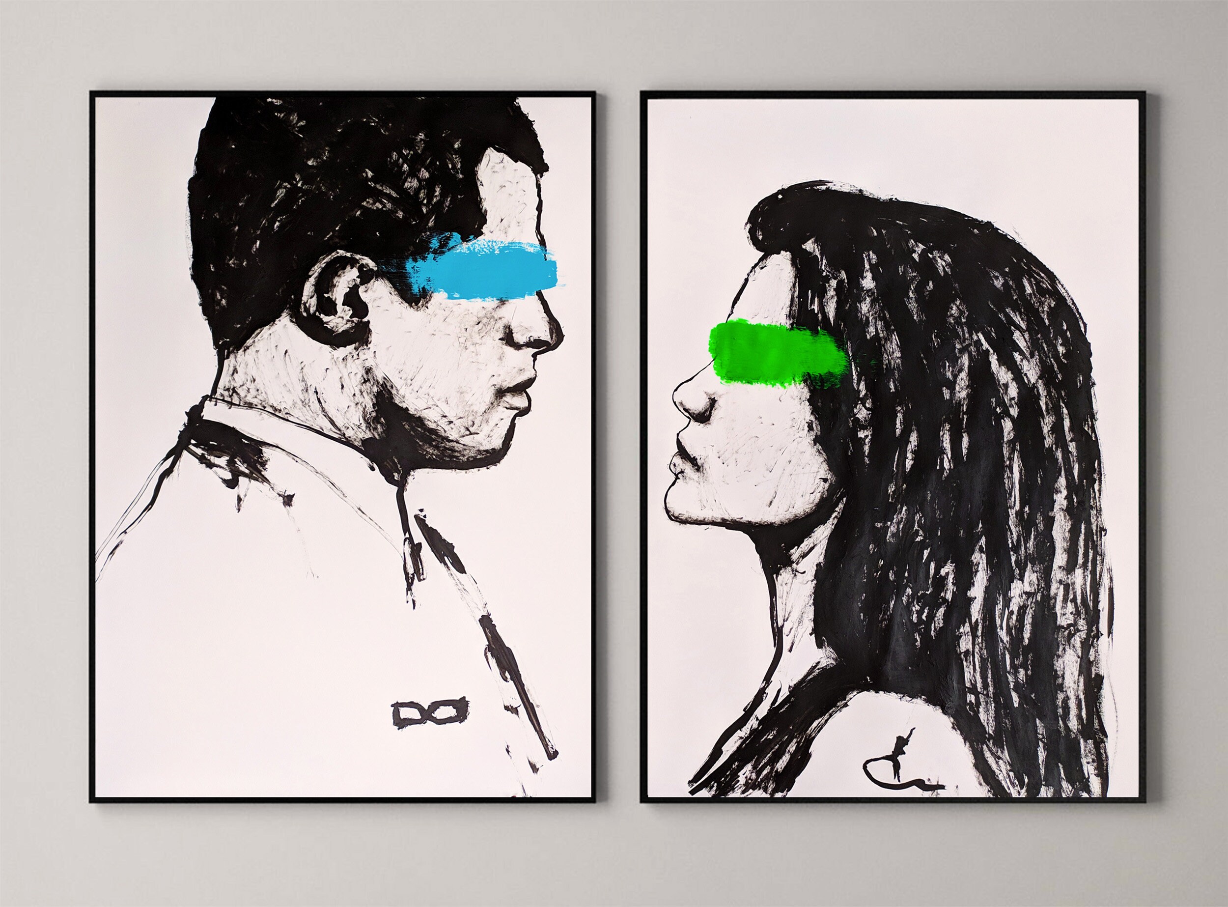 Painting Man and Woman Artwork Original Art Painting Acrylic Etsy