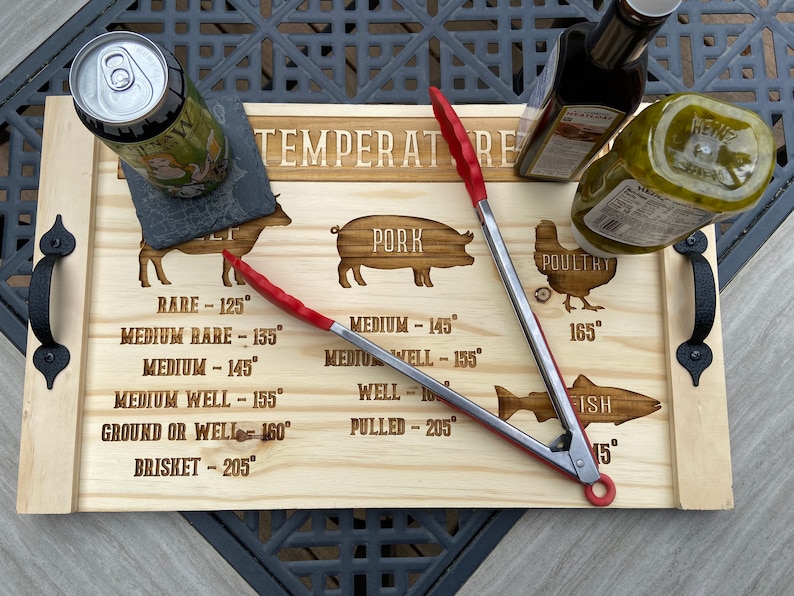 Grill Tray Fathers Day Gift Wood Serving Tray Grilling Etsy