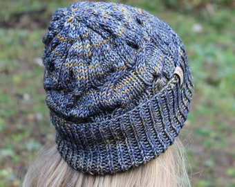 Knit Beanie Pattern/Surge Beanie Pattern/Adult Size/2 Yarn Weights/Cable Knit Hat Pattern