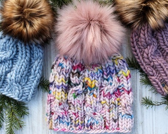 Knit Beanie Pattern/Sweet Kisses Beanie Pattern/Baby, Toddler, Child, Adult Sizes/Fun Knit Hat Pattern/Valentines Hat Pattern