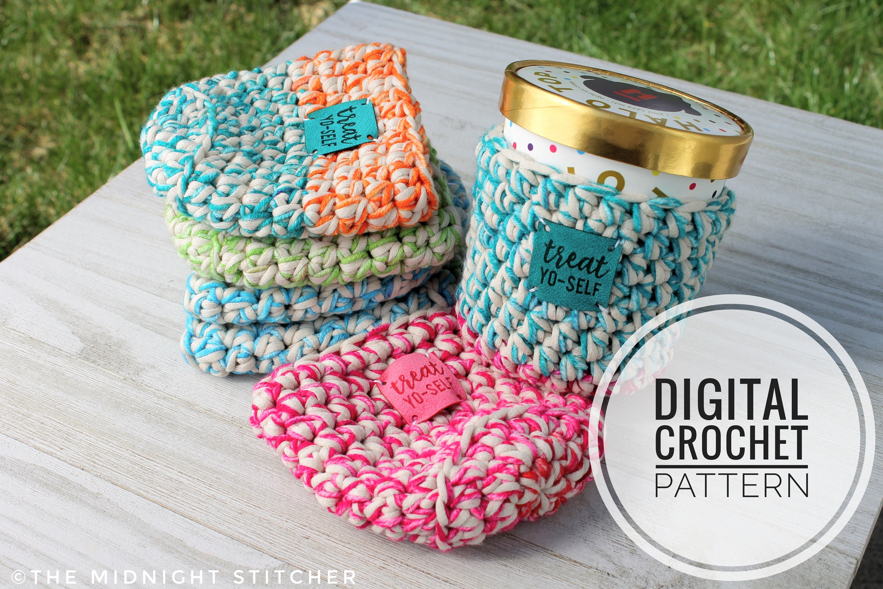 Crochet Ice Cream Cozy Pattern/happy Sprinkles Cozy Etsy