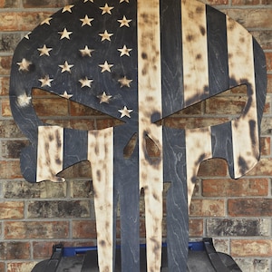 Wooden Punisher Skull (Any size)