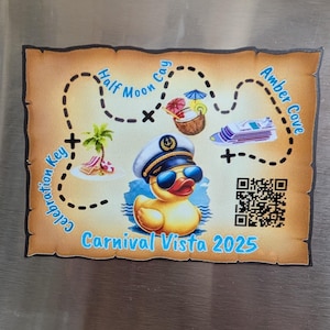 Destination Cruise Duck Map Magnet | Cruise Decor | Cruise Door Decor