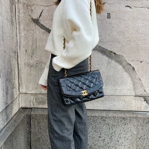 Chanel Diana Flap Bag Small Patent Leather Golden CC Etsy