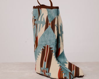 Southwest Boot Bag:  Turquoise Design