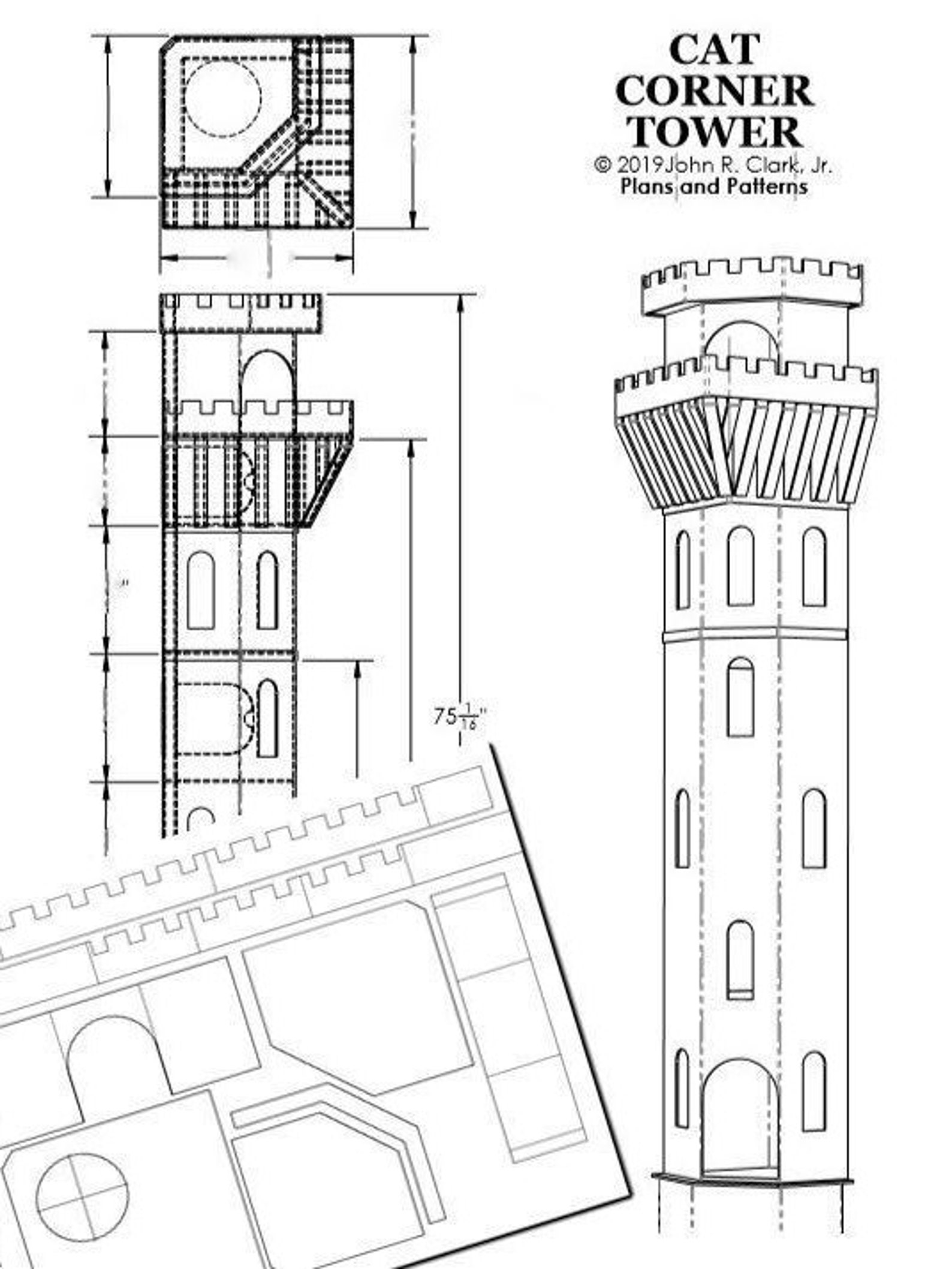 DIY Cat Tower Corner Plans Patterns Etsydiyweek Etsy diy-cardboard-cat-castle-for-our-sweetest-girls