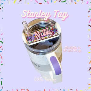 40oz Stanley cup tag, charm, name plate