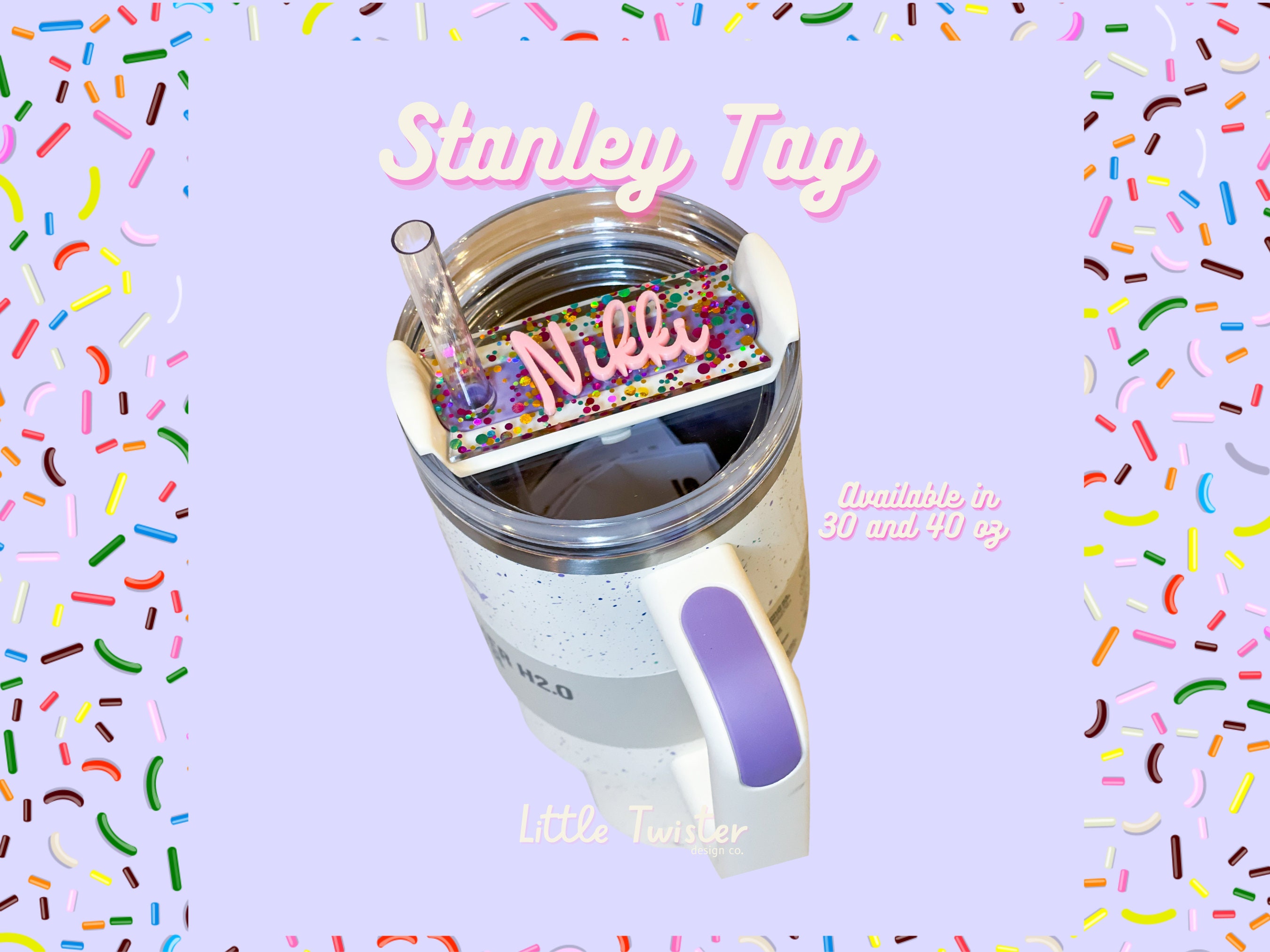 Bling Stanley tumbler - pool - baby blue - light blue premium rhinestones  40 oz cup with handle - HTF cup - free shipping! Tik Tok cup