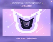 Twitch Animated Stinger Transition, Pink Purple Stinger, Pastel Stream Decor Star LGBT Vtuber Kawaii Cute Overlay Screen