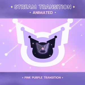 Twitch Animated Stinger Transition, Pink Purple Stinger, Pastel Stream Decor Star LGBT Vtuber Kawaii Cute Overlay Screen