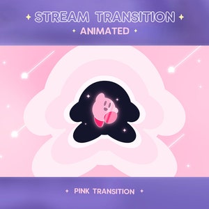 Twitch Animated Stinger Transition, Pink Stinger, Pastel Stream Decor Star LGBT Vtuber Kawaii Cute Overlay Screen