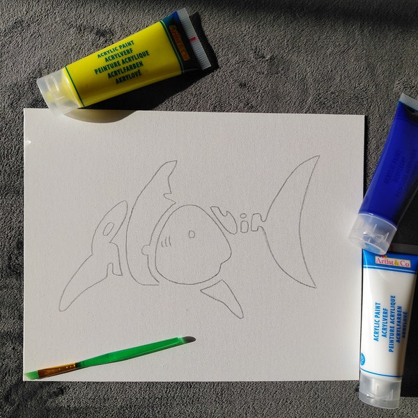 Toile à peindre "Requin"