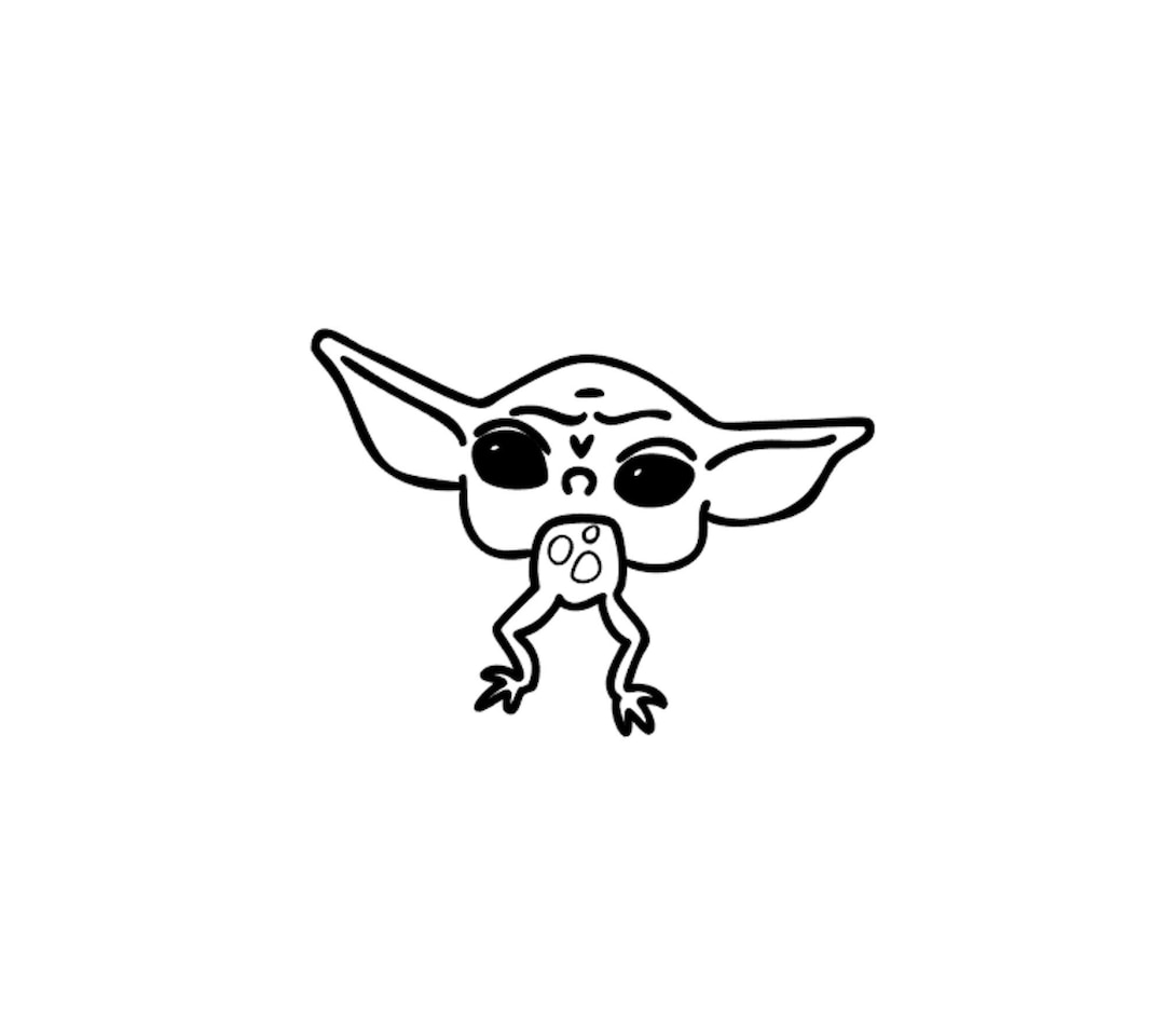 Baby Yoda Eating Frog Vinyl Decal Etsy Canada