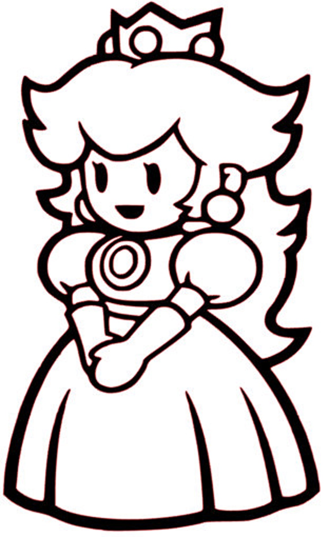 Princess Peach Outline SVG