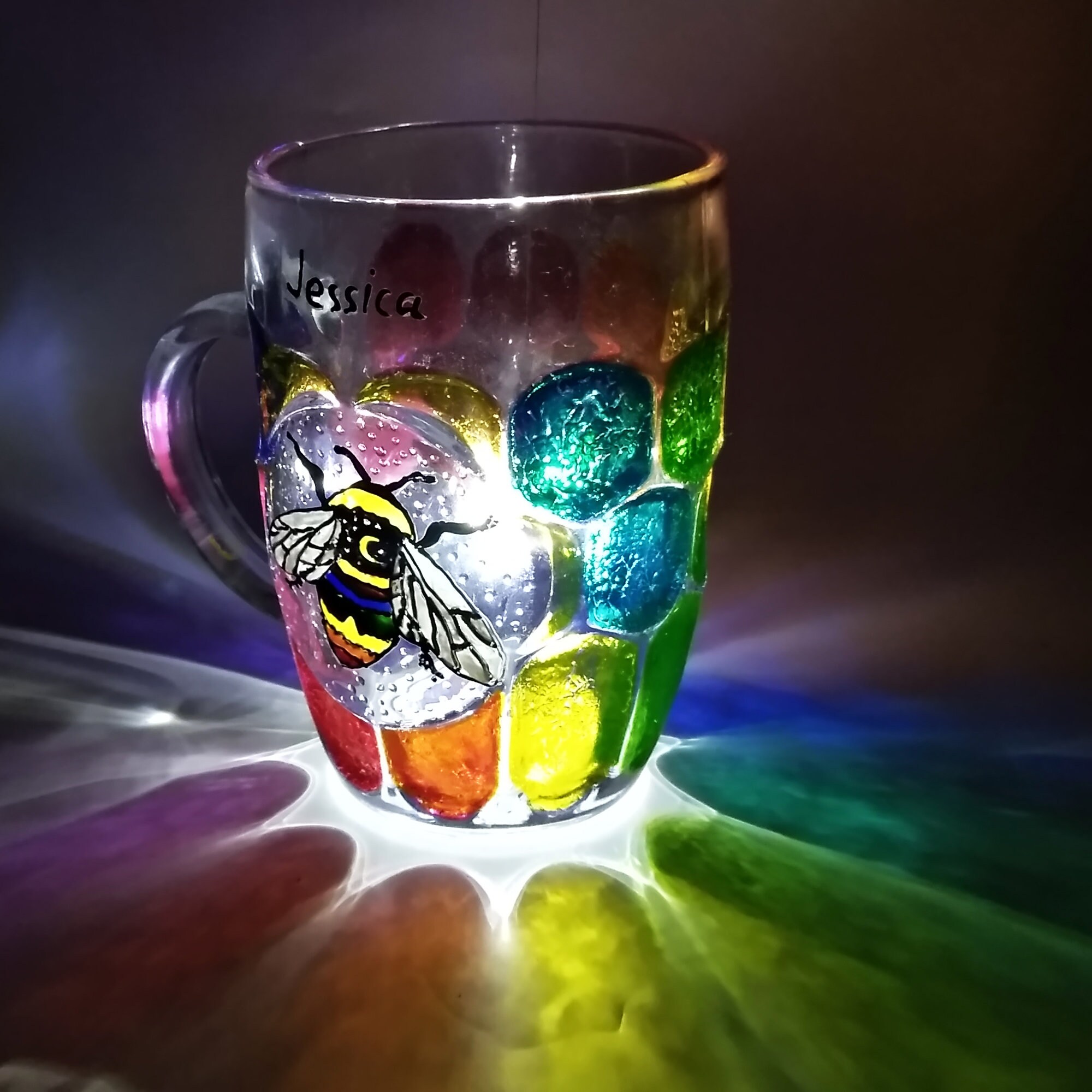 honeycomb beer mug