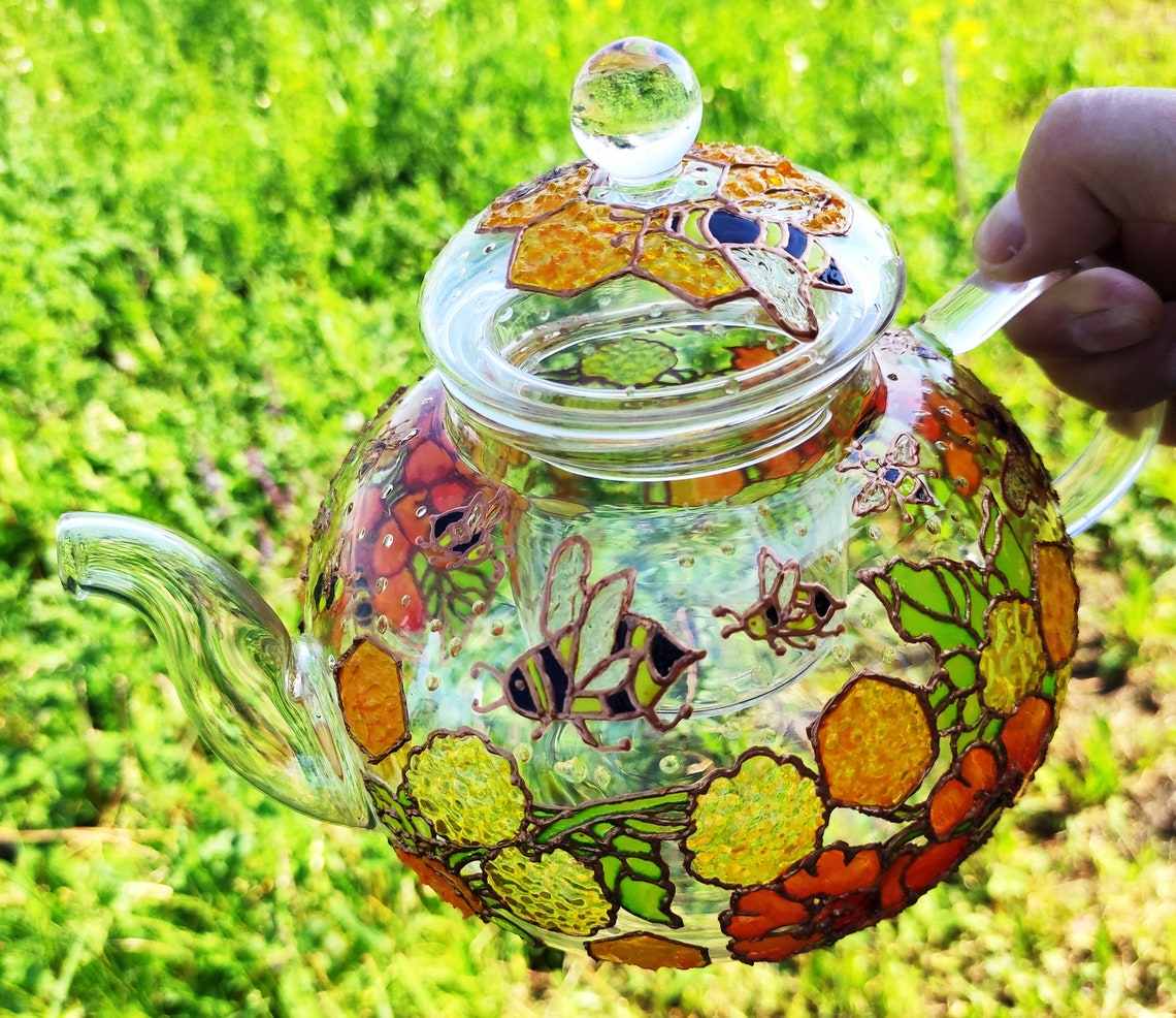 Bee teapot Personalised tea pot Etsy