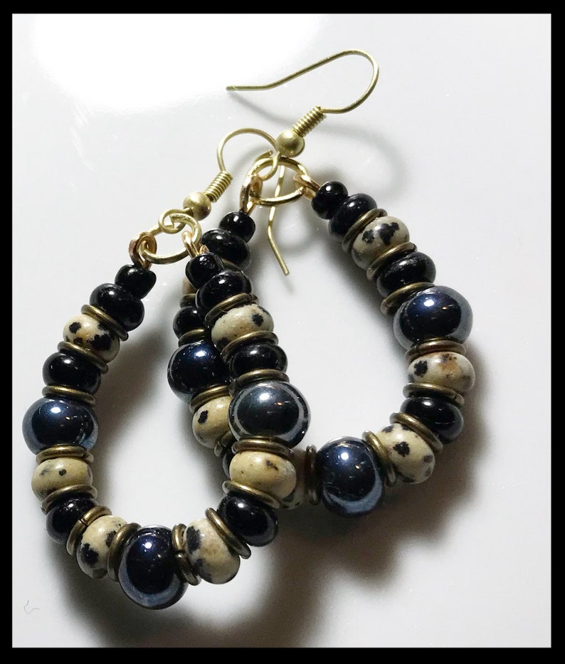 Beautiful boho bohemian style hoop earrings.