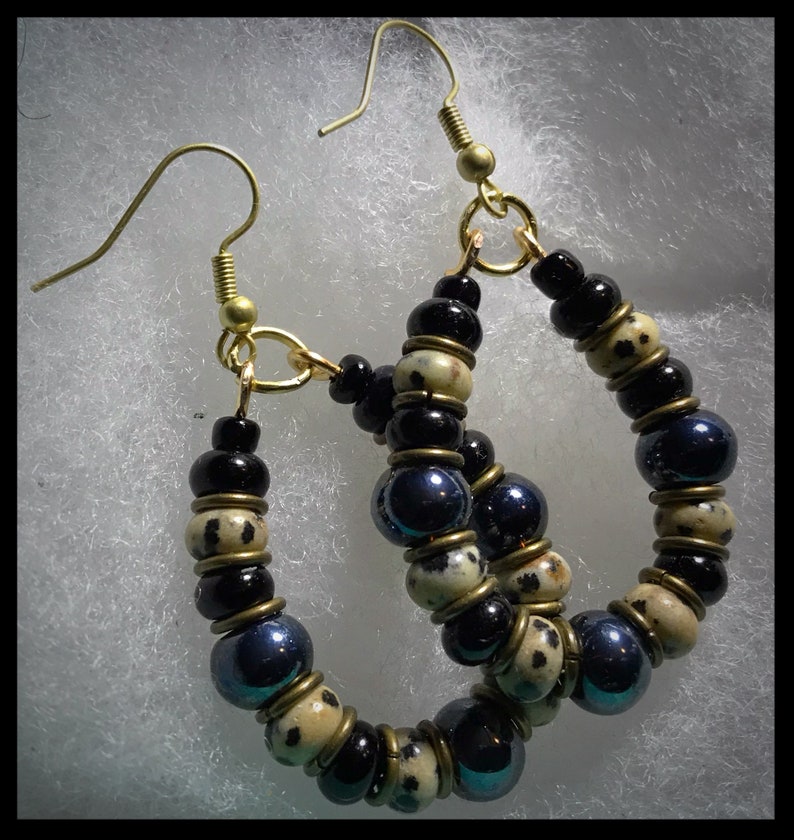 Beautiful boho bohemian style hoop earrings.