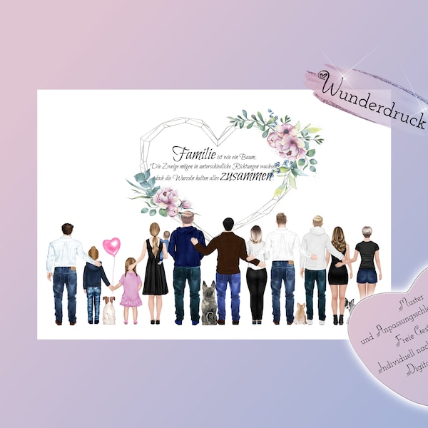 Foto familiar personalizada | La familia es como un árbol | Cita | Diciendo familia | Impresión milagrosa ? Idea de regalo | F88