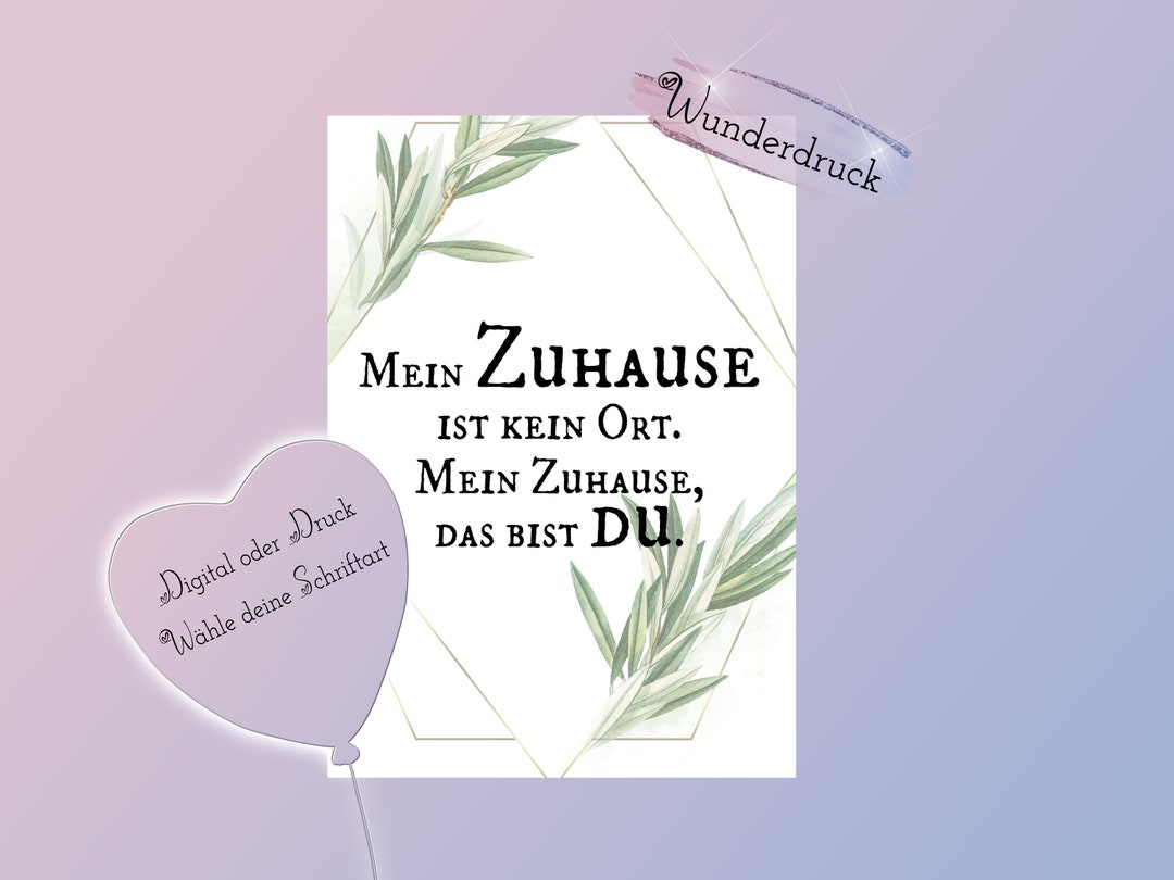 Poster Zu Hause Quote Zitat Du Wunderdruck Ort Q2 Etsy.de