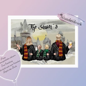 Zaubererfamilie | Portrait | Familie | Wunderdruck | Geschenkidee | Zauberei | F103