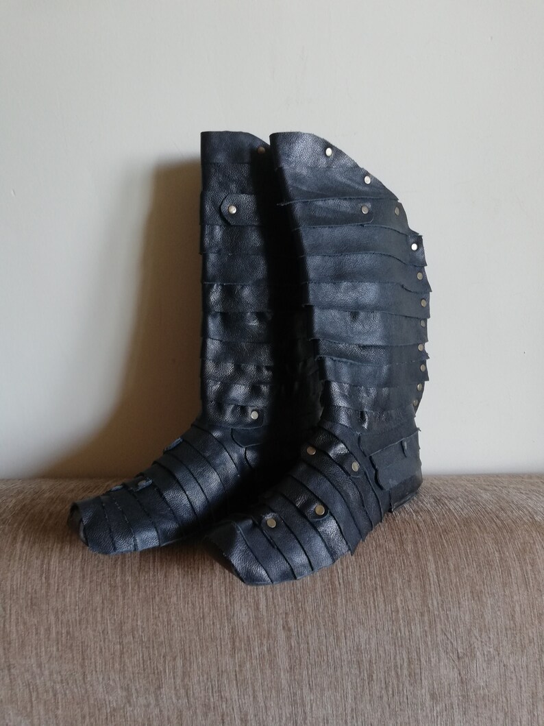 VIKING Ragnar lothbrok leather boots lamellar shoes Viking Etsy