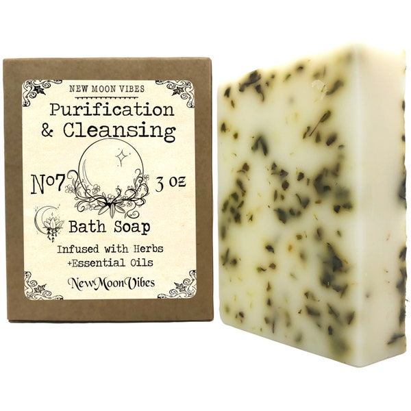 Purification Cleansing Spell Remove Negativity Wicca Ritual Bath Herbal Soap Bar Smudge Banish Negative Guilt Shame Sadness Grief Break