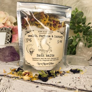 Wealth Fortune Luxury Prosperity Income Money Magnet Bath Salts Wiccan Luck Promotion Riches Raise Abundance Income Money Magnet