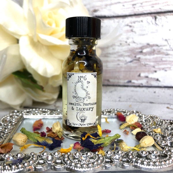 Wealth Fortune Luxury Conjure Drawing Oil Wiccan Pagan Intention Spell Candle Anointing Witchcraft Supplies Luck Promotion Riches