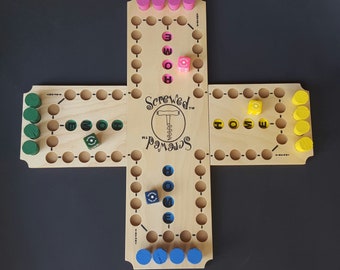 Screwed *NEW strategy board game* 2-4 players, handmade, wooden, for adults and kids, Great Christmas gift!