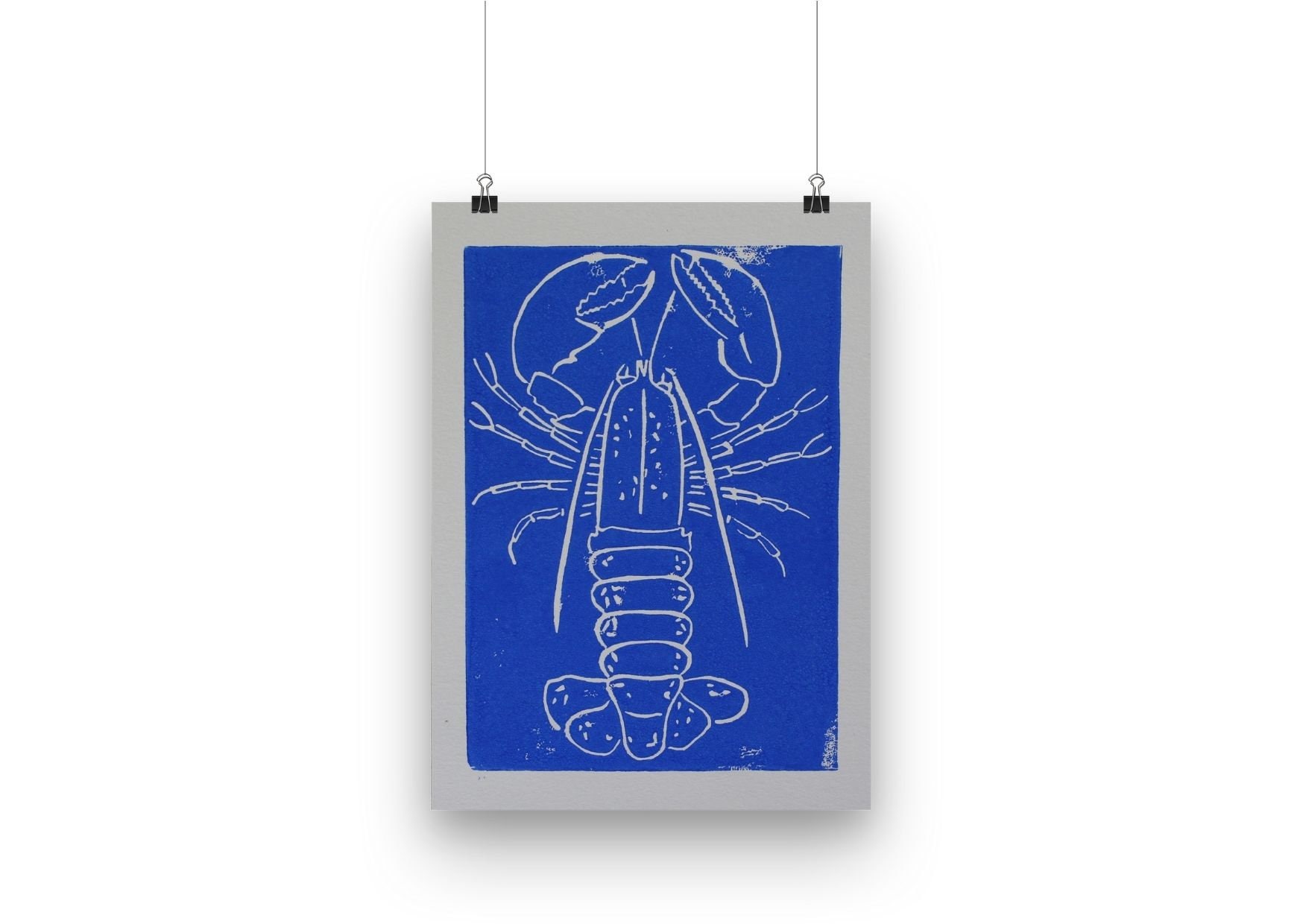 Linogravure - Linoprint Homard