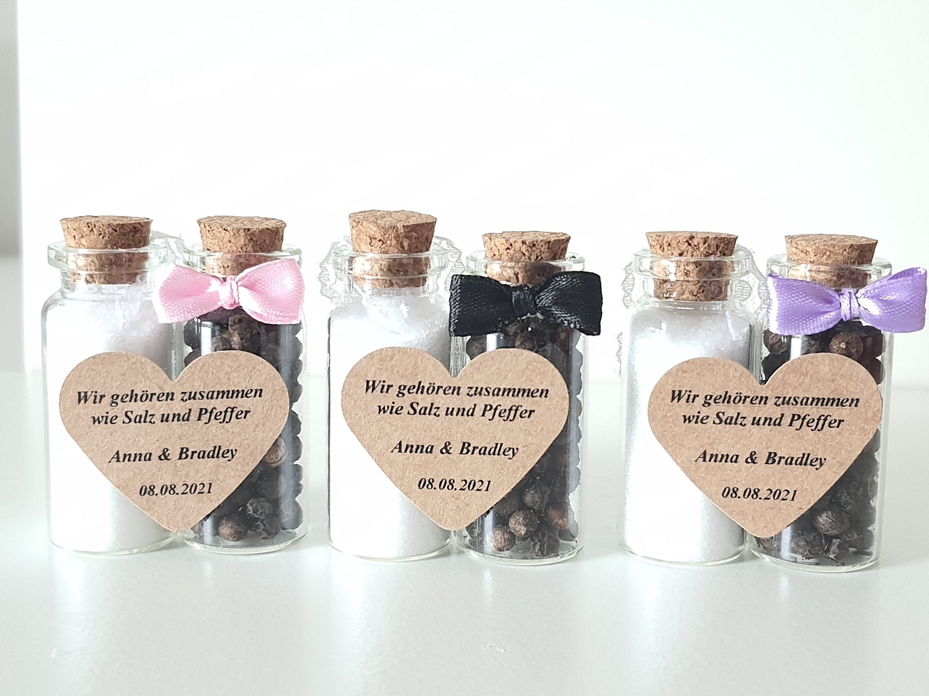 Host gift wedding salt and pepper personalized label Etsy