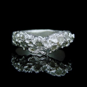 Hand-Carved Organic Gold Ring: Chunky Wedding Band