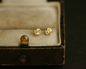 Solid 18ct Gold Stud Earrings, Everyday Organic Jewellery, Unisex