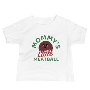 Camiseta Mommy's Little Meatball, comida italiana fofa para bebê - bebê italiano, roupa para festival italiano, design de camiseta para bebê/criança