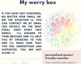 My Worry Box | Mental Health | Personalised Quotes