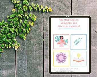 Mental Health Mindfulness Journal | negative Thoughts digital notebook | difficult emotions
