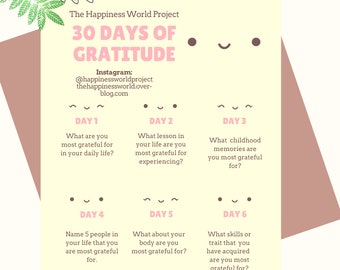 Gratitude Journal  Challenge | Mental Health Digital Notebook |  Emotional Support Emails