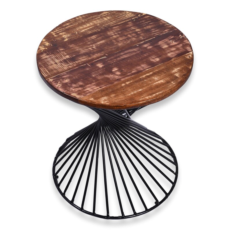 Reclaimed Industrial 20 Inch Round Side Table Accent Table End Table - Etsy