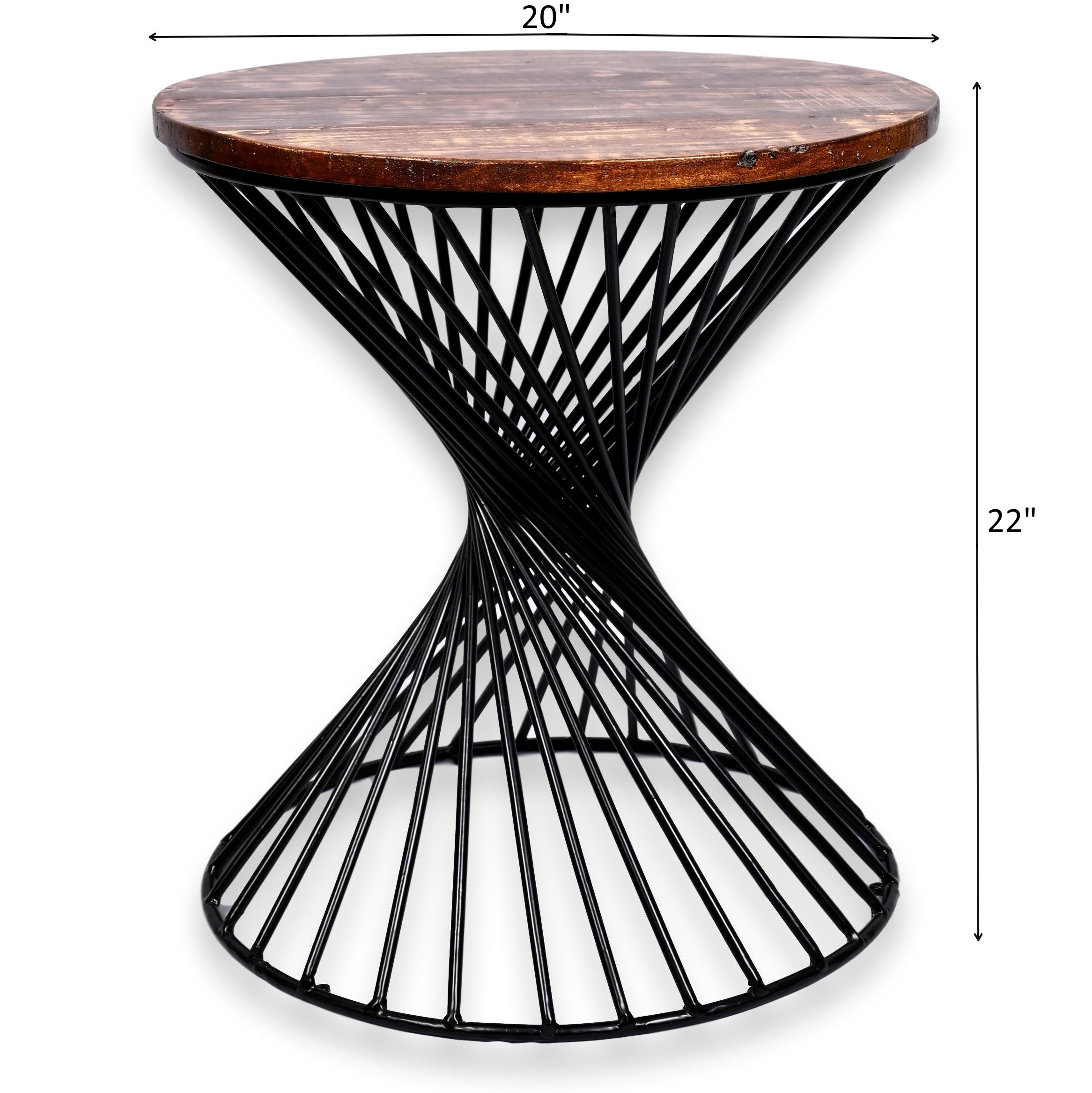 Reclaimed Industrial 20 Inch Round Side Table Accent Table End Table - Etsy