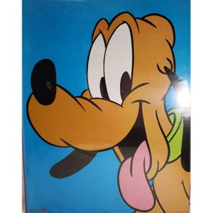 Vintage Disney Pluto Big Face Wall Poster OSP 28086  Mint Still Sealed