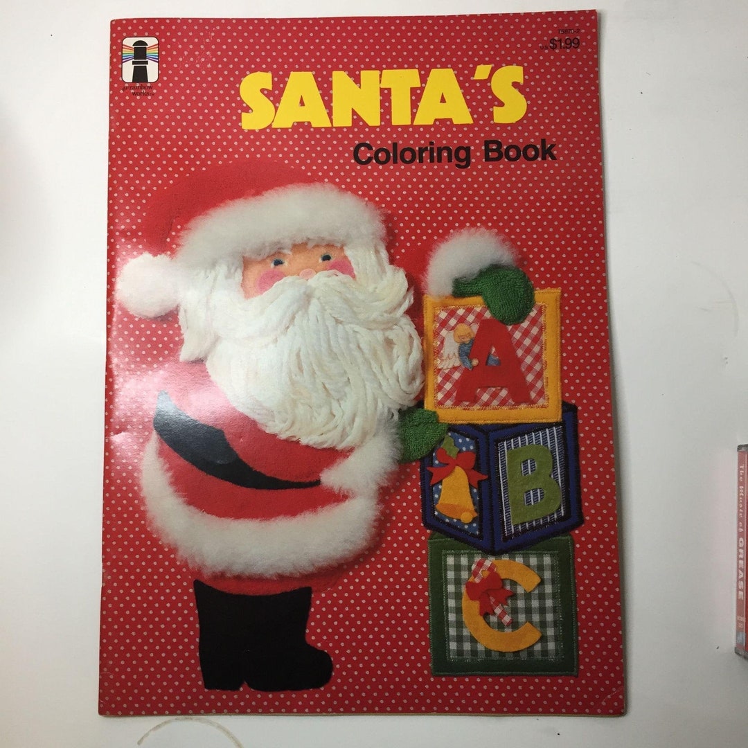 Vintage Christmas Coloring Book 1980 Oversized Big Pages Etsy France